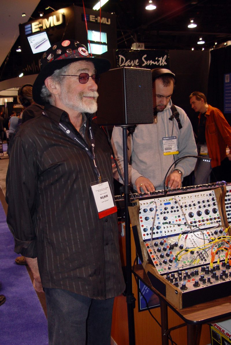 Don Buchla with a 200e synthesizer at the 2006 NAMM Show