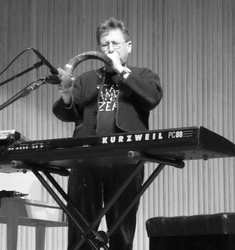 Alvin Curran performing his composition Shofar 3, combining shofar and live electronics
