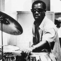 Andrew Cyrille playing drums during a recording session