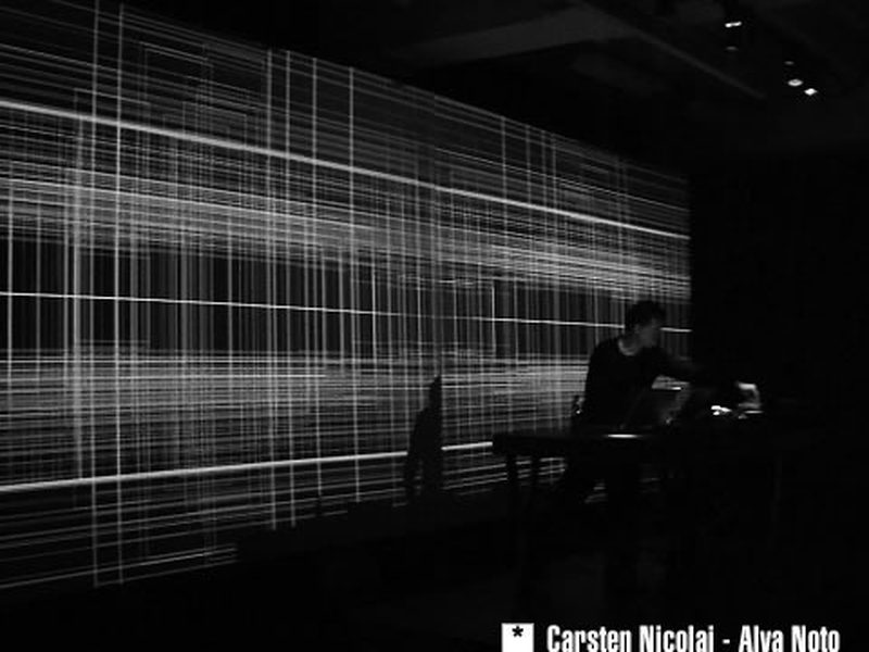 Carsten Nicolai (Alva Noto) performing at la Bâtie festival, Geneva, 2004