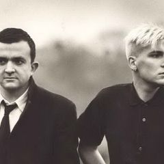 John Balance and Peter Christopherson of Coil, black-and-white portrait