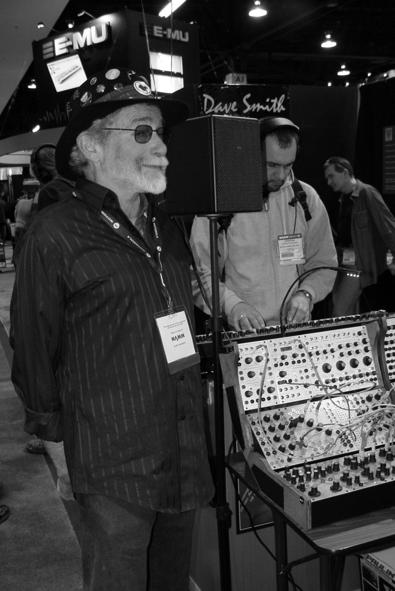 Don Buchla with a 200e synthesizer at the 2006 NAMM Show