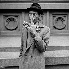 Don Cherry playing pocket trumpet