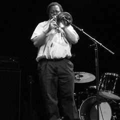 George Lewis performing on trombone