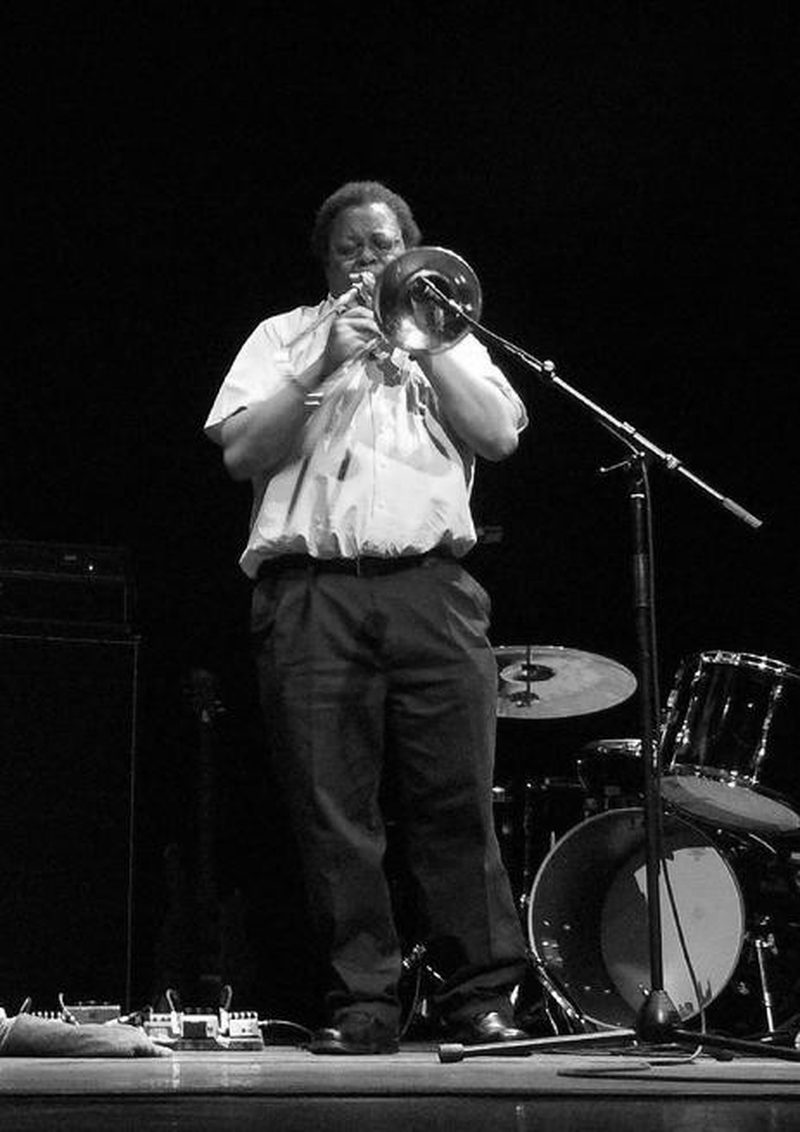 George Lewis performing on trombone