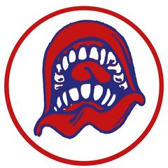 Hanson Records logo, a screaming mouth in a red circle