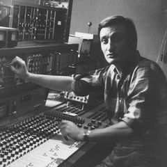 Jean Schwarz at a mixing console in a studio