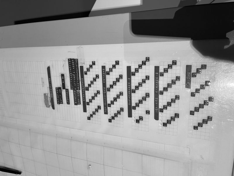 Detail of the UPIC system's graphic drawing tablet