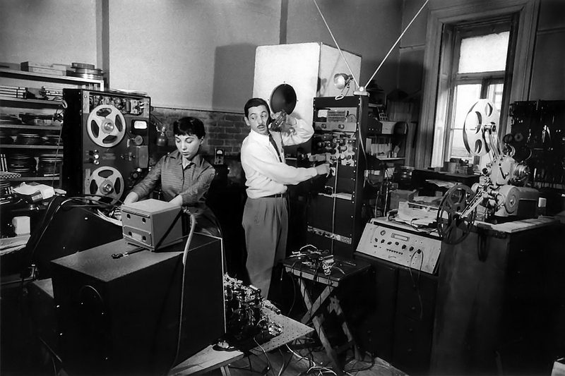 Louis and Bebe Barron in their Greenwich Village studio