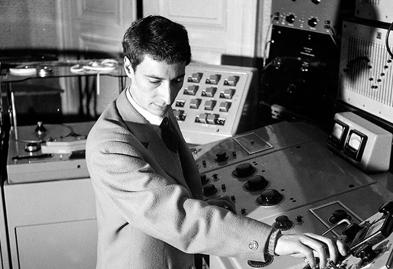 Luc Ferrari at a studio console