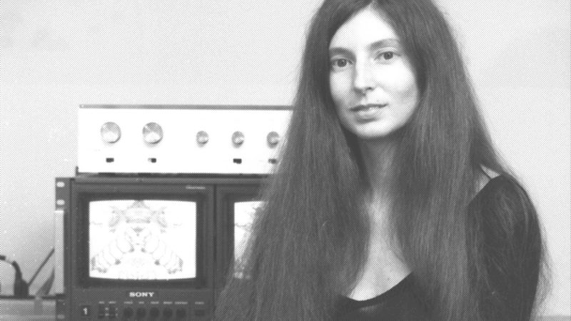 Maggi Payne in the Mills College Center for Contemporary Music studio, mid-1970s