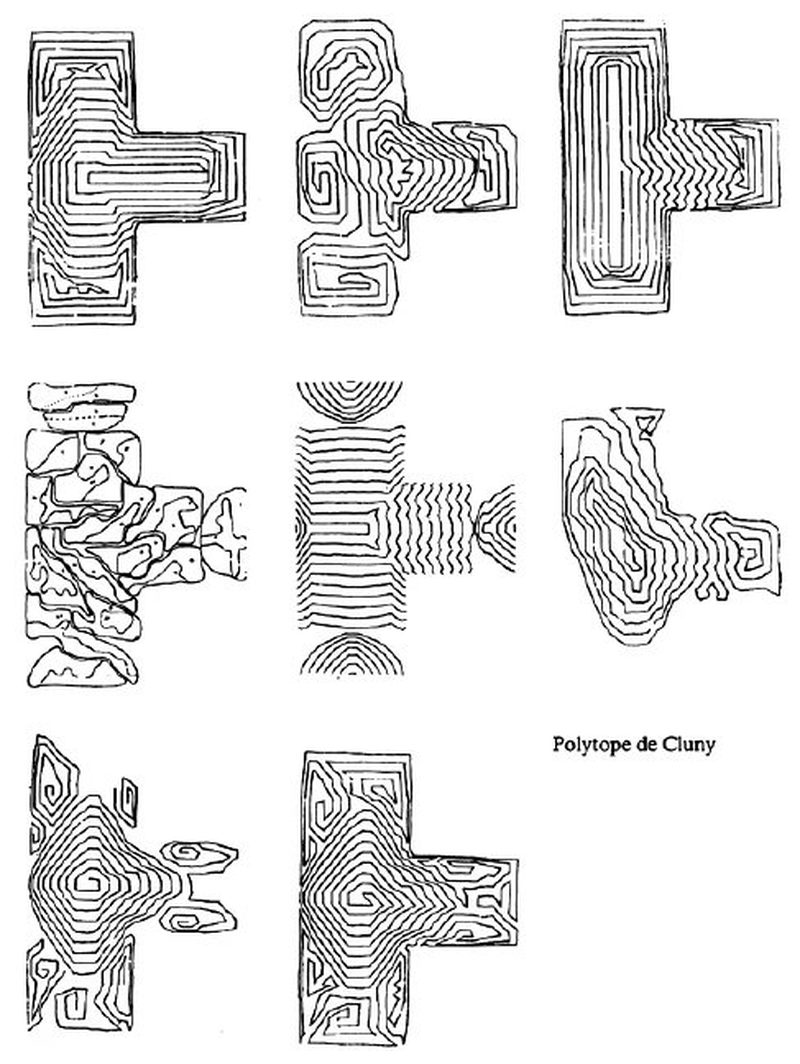 Xenakis's scheme for the Polytope de Cluny