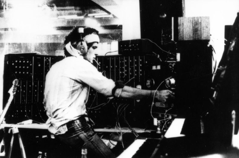 Richard Pinhas at a modular synthesizer