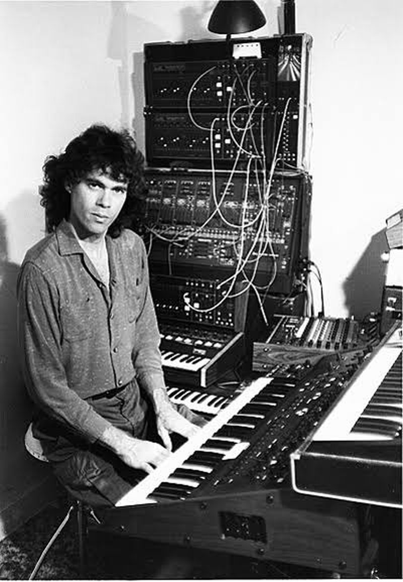 Steve Roach at his synthesizer rig