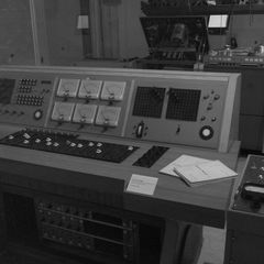 The Studio di Fonologia's original 1955 audio console, now preserved at the Museo degli Strumenti Musicali, Castello Sforzesco, Milan