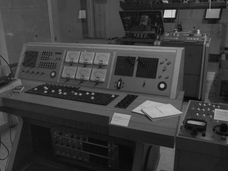 The Studio di Fonologia's original 1955 audio console, now preserved at the Museo degli Strumenti Musicali, Castello Sforzesco, Milan