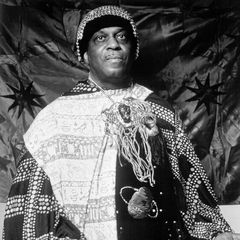 Sun Ra at an electric keyboard, 1973 publicity photo
