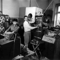 Louis and Bebe Barron in their Greenwich Village studio