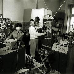 Louis and Bebe Barron in their Greenwich Village studio