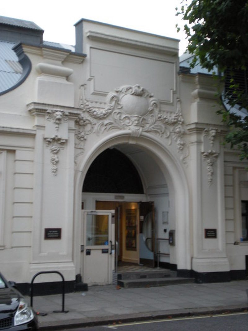 Architectural detail of the Maida Vale Studios building in London