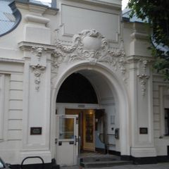 Architectural detail of the Maida Vale Studios building in London