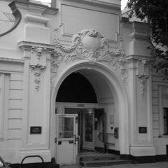 Architectural detail of the Maida Vale Studios building in London