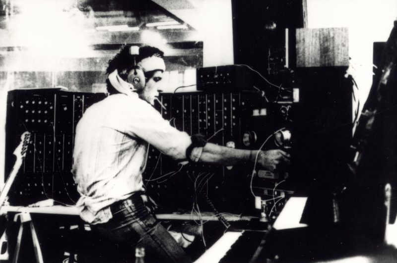 Richard Pinhas at a modular synthesizer