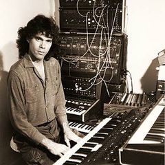 Steve Roach at his synthesizer rig