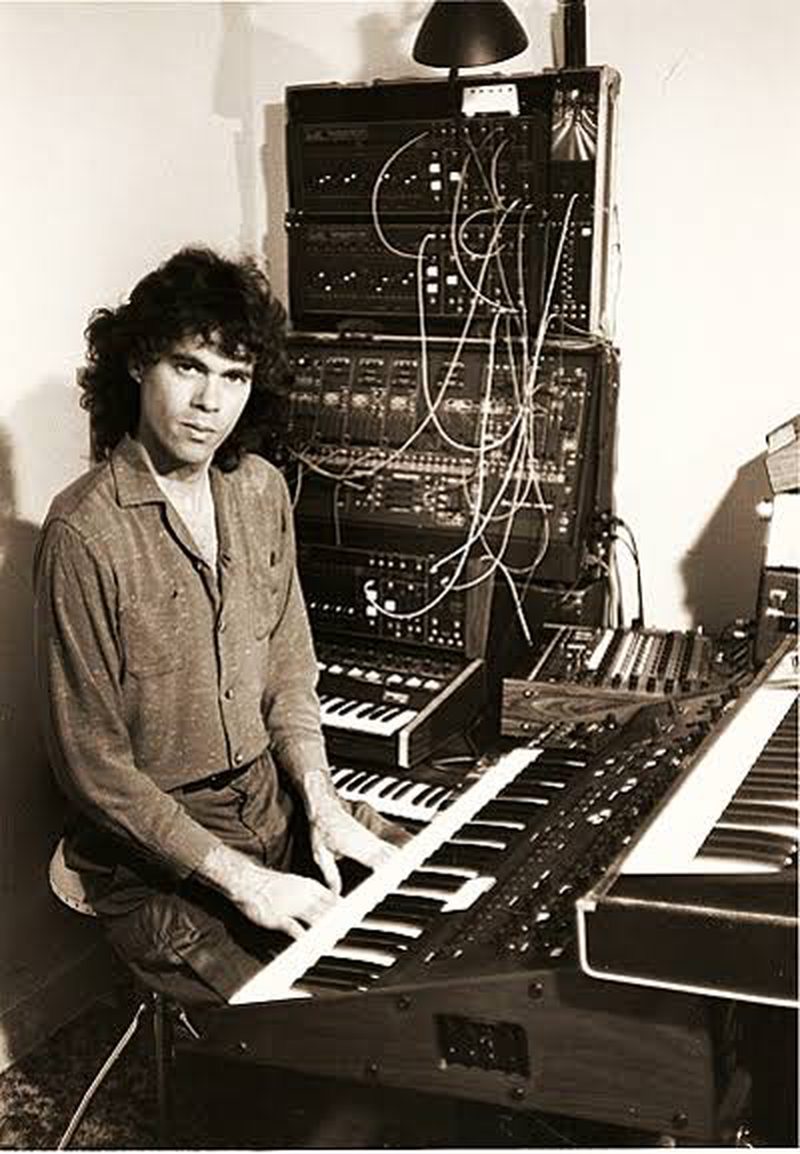 Steve Roach at his synthesizer rig